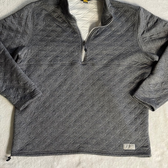 EDDIE BAUER 1/4 Zip Up Pullover Grey Quilted Jacket Men's Size Large - Picture 1 of 6
